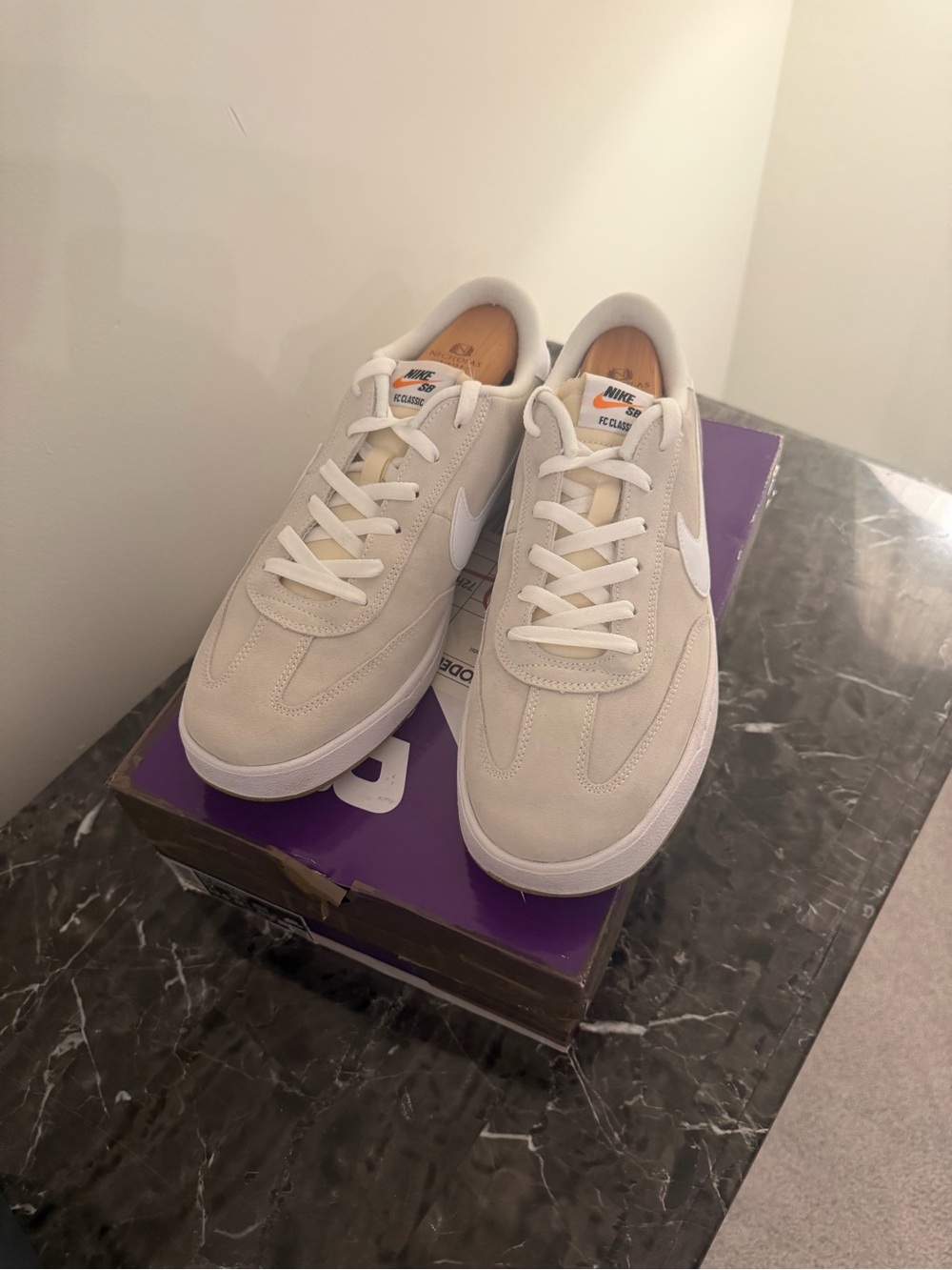Nike SB Men’s Neutral Beige/White Low-Top Sneakers MINT